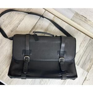 Coach Madison 5325 mens black leather Briefcase Bag Messenger Crossbody vintage